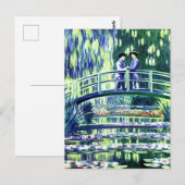 Mannen in liefde op de brug in de stijl van Monet Briefkaart (Voorkant / Achterkant)