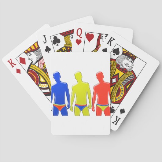 Mannen in ondergoed pokerkaarten (Achterkant)