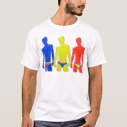 Mannen in ondergoed t-shirt (Voorkant)