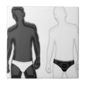 Mannen in ondergoed tegeltje (Voorkant)