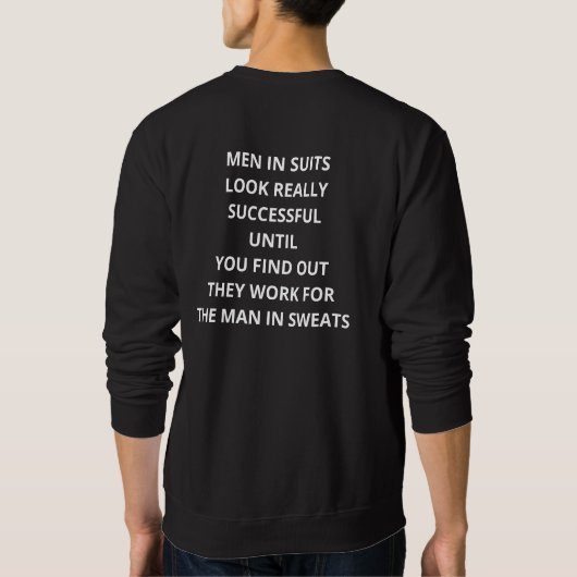 MANNEN IN PAKKEN WERKEN VOOR HET MAN IN HET ZWEET TRUI (Achterkant)