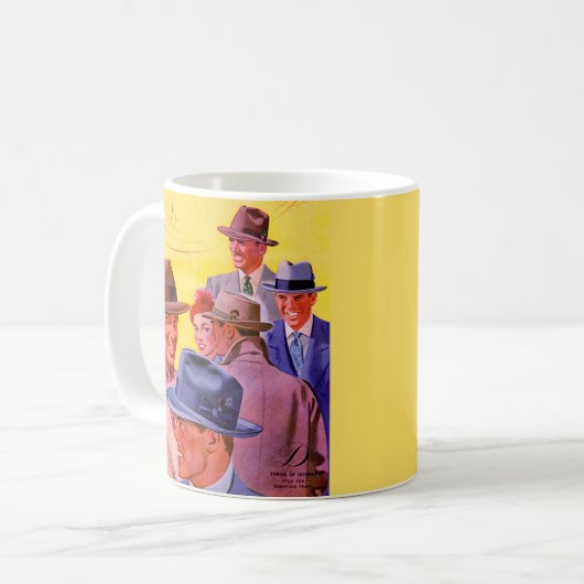 mannen in petten in de jaren veertig koffiemok (Voorkant links)