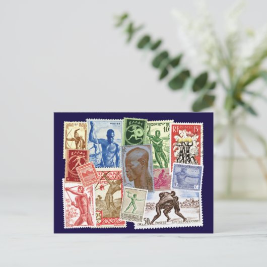 Mannen in postale Design Briefkaart (Staand voorkant)