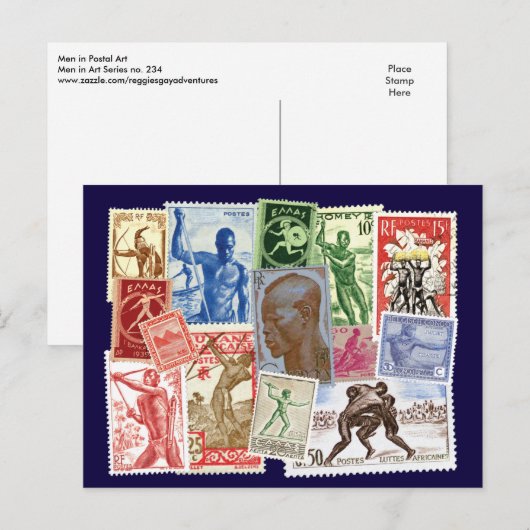 Mannen in postale Design Briefkaart (Voorkant / Achterkant)