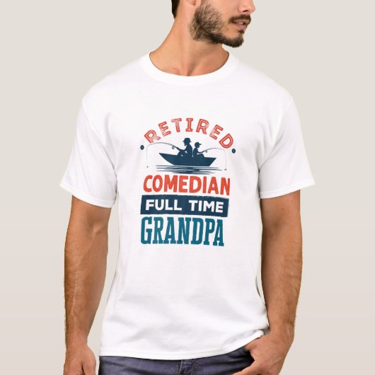 Mannen in ruste Comedian Full Time Grandpa Plumbin T-shirt (Voorkant)