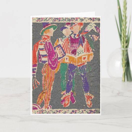  Mannen in Tights Xmas Caroling Feestdagen Kaart (Voorkant)