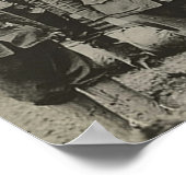 Mannen in WWWI-afdruk gasmasker Poster (Hoek)