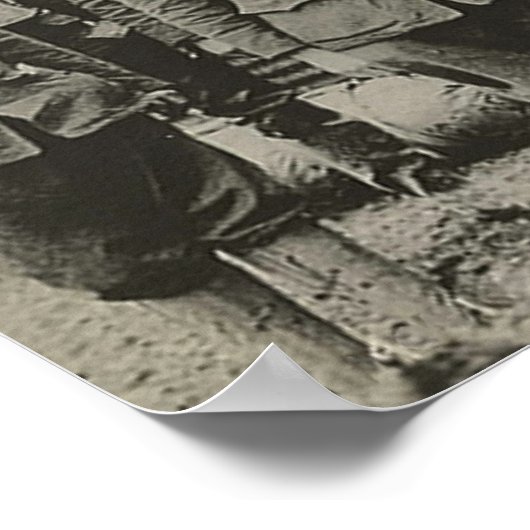 Mannen in WWWI-afdruk gasmasker Poster (Hoek)