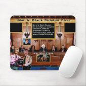 Mannen in zwarte zijbalkchat muismat (Met muis)