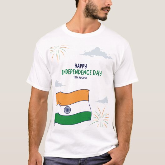 Mannen Independence Day T-Shirt – 🇮🇳 trotse Indi (Voorkant)