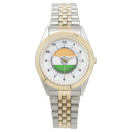Mannen India vlag Two-Tone armband horloge