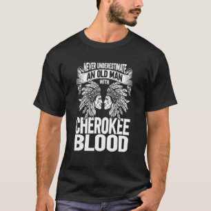 Mannen Indiaan-Indiaan-Indiaan-oud Man met inheems T-shirt