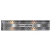 Mannen Industriële Mannelijke Metaallook Grafisch Naambordje (Voorkant)