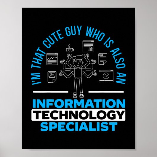 Mannen informatica-specialist poster (Voorkant)