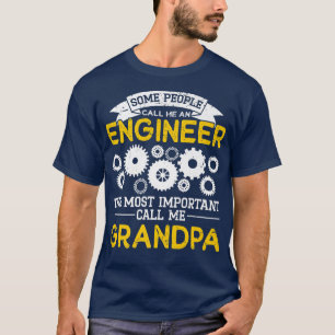 Mannen ingenieur Pap Grandpa Engineer T-shirt