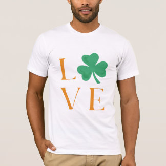 Mannen Irish Love Shamrock Groen en Sinaasappel T-shirt