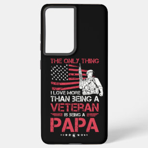 Mannen is een Papa Veteraan Cool Gift voor Samsung Galaxy Hoesje