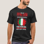 Mannen Italiaan met vuur in mijn soep en een mond T-shirt (Voorkant)