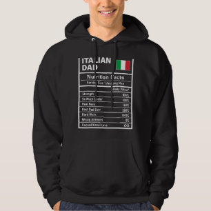 Mannen Italiaans pap Nutrition Facts Vaderdag Nati Hoodie
