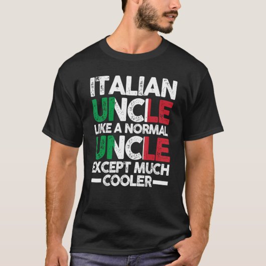 Mannen Italiaanse oom Italië T-shirt (Voorkant)