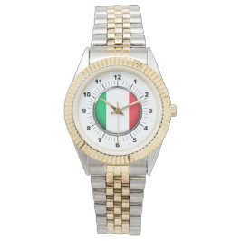 Mannen Italië Vlag Two-Tone Armband Horloge
