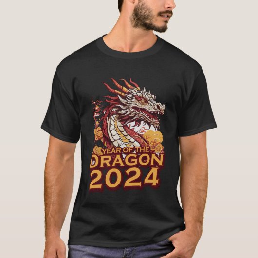 Mannen Jaar van de draak 2024 T-shirt (Voorkant)