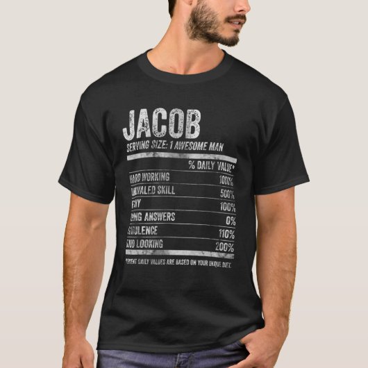 Mannen Jacob Nutrition Gepersonaliseerde naam Funn T-shirt (Voorkant)