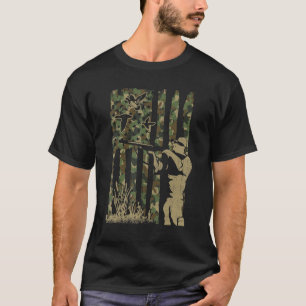 Mannen jager Amerikaanse vlag Camo Hunter Dad Duck T-shirt