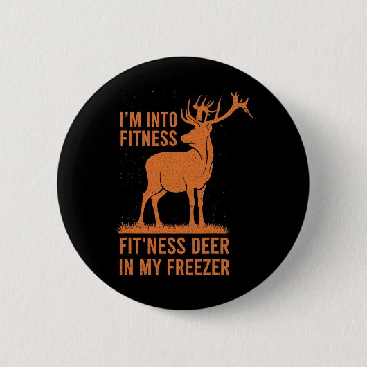 Mannen jager Ik ben in Fitness Deer Hu Ronde Button 5,7 Cm (Voorkant)