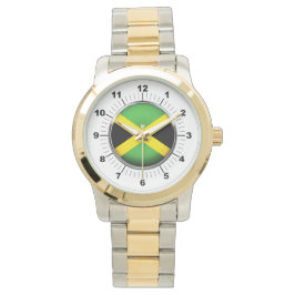 Mannen Jamaica Vlag Oversized tweekleurig horloge
