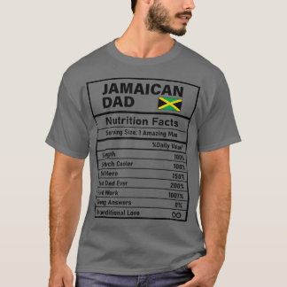Mannen Jamaicaan Dad Nutrition Facts Vaderdag Nat T-shirt
