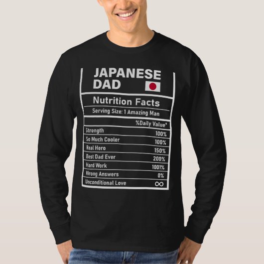Mannen Japans Papa Voeding Feiten Vaderdag Nat T-shirt (Voorkant)