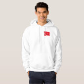 Mannen jas van de Turkse vlag Hoodie (Voorkant volledig)