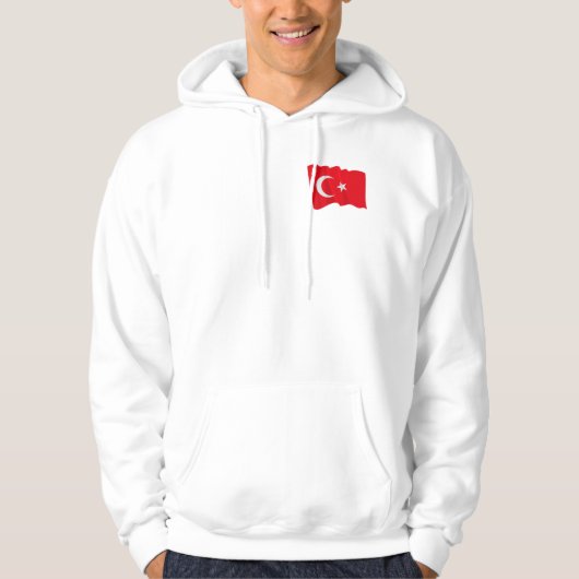 Mannen jas van de Turkse vlag Hoodie (Voorkant)