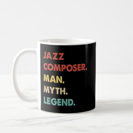 Mannen jazzcomponist Man Myth Legend Koffiemok (Links)