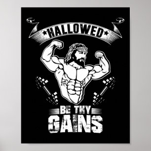 Mannen Jesus Bodybuilding T Shirt - Funny Jesus We Poster