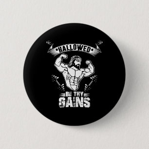 Mannen Jesus Bodybuilding T Shirt - Funny Jesus We Ronde Button 5,7 Cm