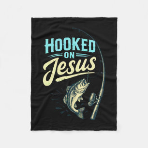 Mannen jesus geloof vis vissen vintage ontwerp fleece deken