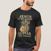 Mannen jezus is mijn reddingsgitaar is mijn therap t-shirt (Voorkant)