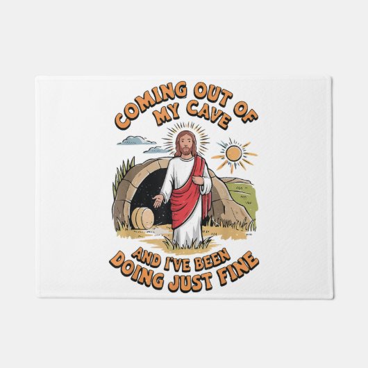 Mannen Jezus komt uit mijn grot Deurmat (Voorkant)