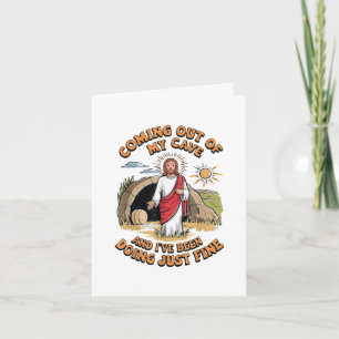 Mannen Jezus komt uit mijn grot Feestdagen Kaart