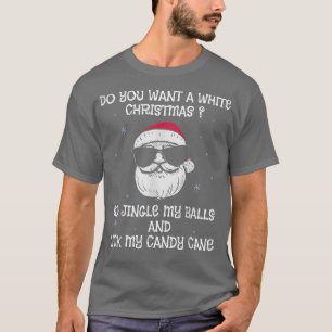 Mannen Jingle My Balls Lick My Candy Cane White Ch T-shirt