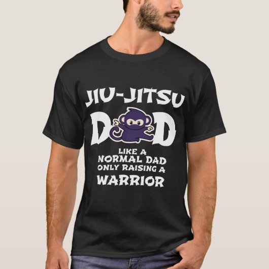 Mannen Jiu jitsu Dad Raising a Warrior Funny T-shirt (Voorkant)