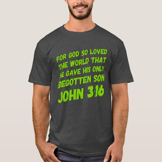Mannen John 3:16 T-Shirt (Voorkant)