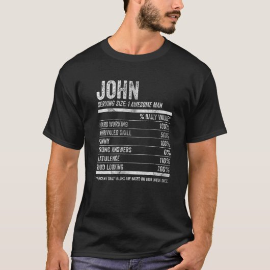 Mannen John Nutrition Persoonlijke benaming Funny  T-shirt (Voorkant)
