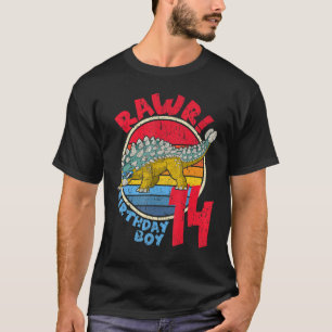 Mannen jongen 14e verjaardag ik Rawr! Ankylosaurus T-shirt