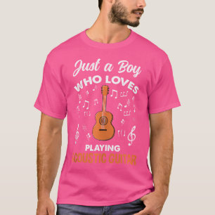 Mannen jongen die graag akoestische gitaar speelt t-shirt