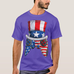Mannen jongen Vierde juli, Amerikaanse vlag Video  T-shirt