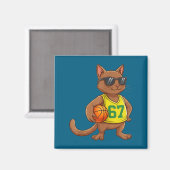 Mannen Jongens Kat Basketbal 67 Gen Alpha Magneet (Voorkant / Achterkant)