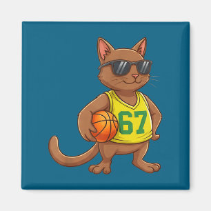 Mannen Jongens Kat Basketbal 67 Gen Alpha Magneet